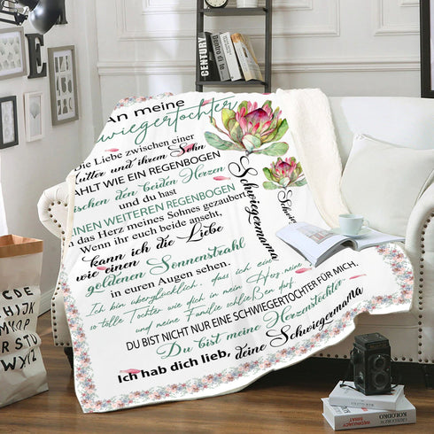 "An meine Schwiegertochter" Decke - Blume